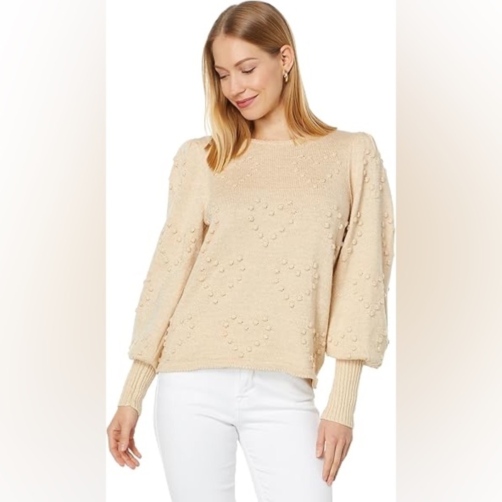 Lily Pulitzer Kippa Sweater. Like New.  Heathered Sand Bar Metallic. Size Large.